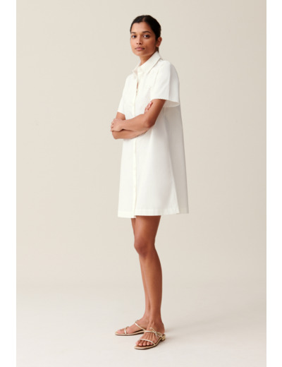 Robe chemise courte brodée