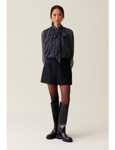 Short taille haute noir