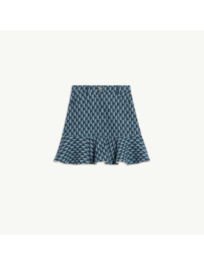 Jupe courte en monogramme denim