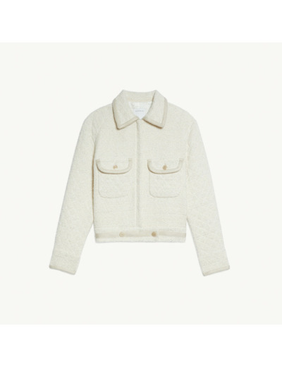 Blouson en tweed avec matelassage