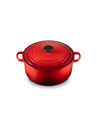 Cocotte ronde 26cm en fonte émaillée cerise