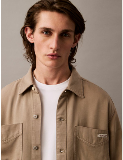 CHEMISE OVERSHIRT EN TWILL SOUPLE TEINTE OVERDYE