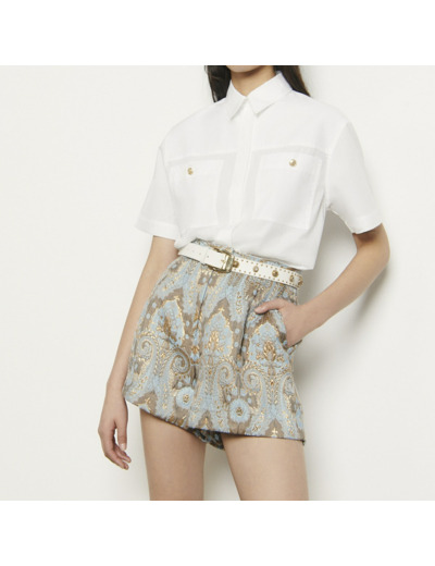 Short en brocart évasé