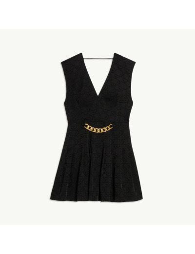 Robe courte en jacquard ton sur ton