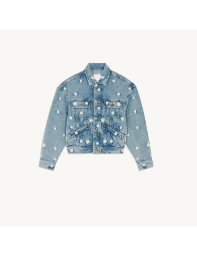 Veste en jean brodée oversize