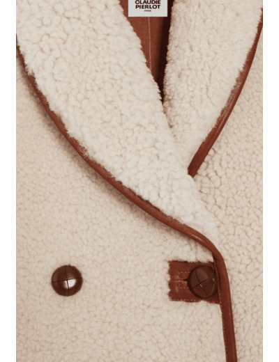 Manteau réversible peau lainée écru