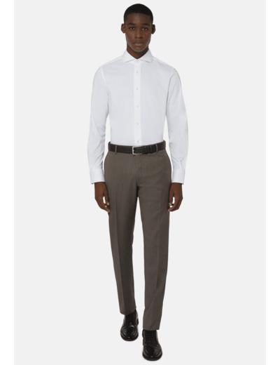 Chemise Blanche En Coton Nylon Extensible Slim