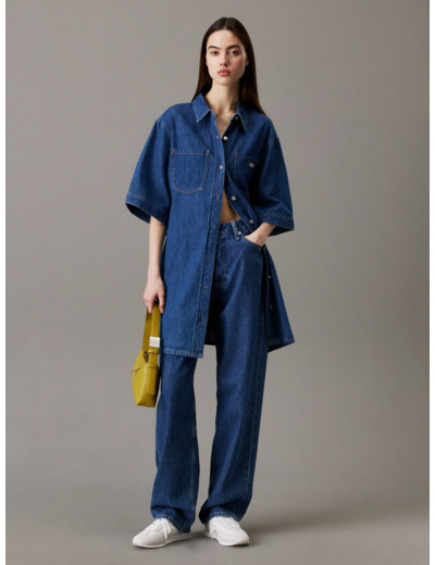 ROBE- chemise en lin BOXY AVEC CEINTURE