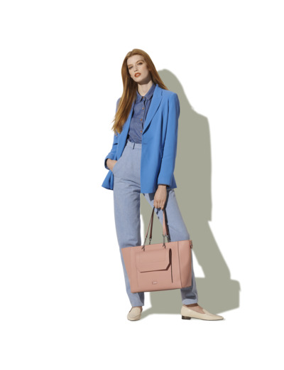 Ninon de Lancel - Sac cabas zippé - L - Rose Sunset