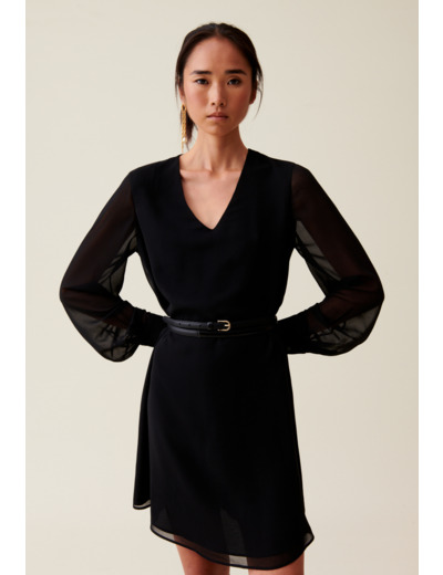 Robe courte fluide babydoll noir