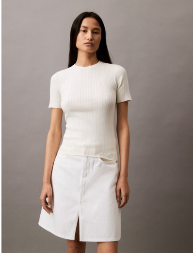 T-SHIRT SANS MANCHES EN COTON RIB