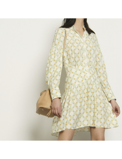 Robe courte en jacquard imprimé