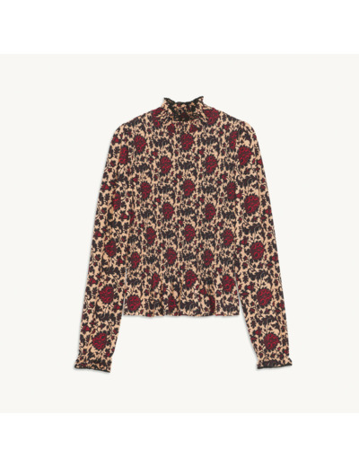 T-shirt imprimé smocké