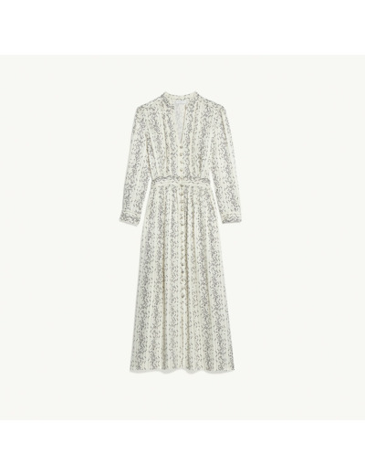 Robe longue imprimée à manches longues