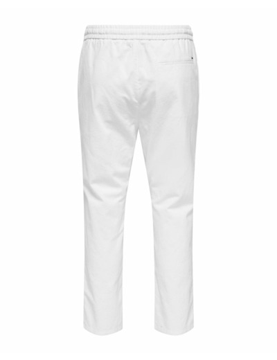 Pantalon de survetement Homme ONSLINUS CROP 0007 COT LIN PNT NOOS Blanc
