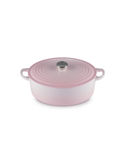 Cocotte ovale 29cm en fonte émaillée shell pink