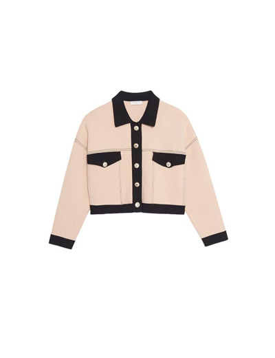 Cardi-coat bicolore