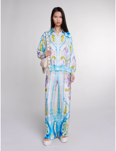 Chemise satinée imprimée
