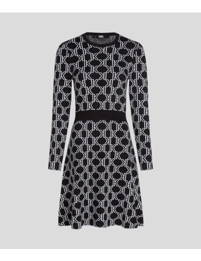 KL MONOGRAM FLARE DRESS