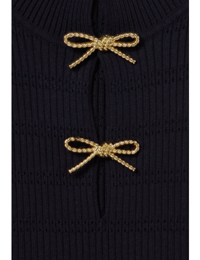 Robe longue maille fine noeuds