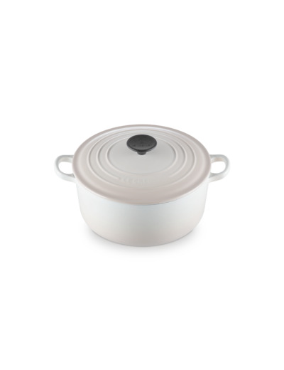 Cocotte ronde 24cm en fonte émaillée meringue