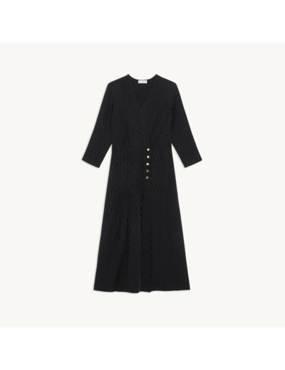 Robe longue jacquard et pressions