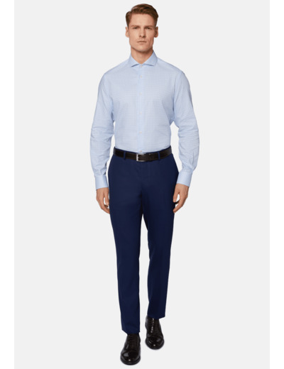 Chemise Dobby à Col Napolitain