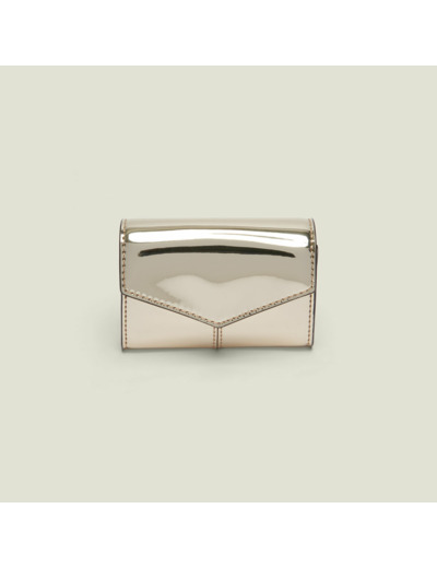 Porte-monnaie en cuir effet miroir