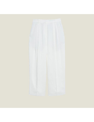 Pantalon taille haute en lin mélangé