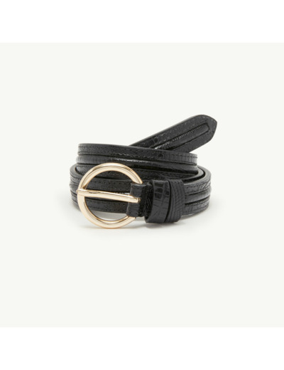 Ceinture fine à embossage crocodile