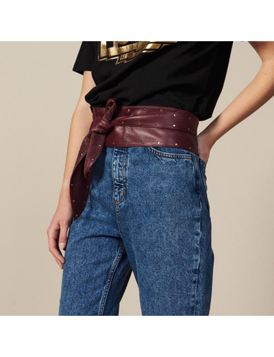 Ceinture en cuir lisse à nouer