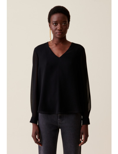 Blouse fluide transparente