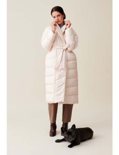 Doudoune longue col châle