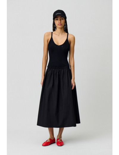 Robe mi-longue buste maille