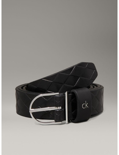 CEINTURE EN CUIR TRESSÉ AVEC BOUCLE RONDE