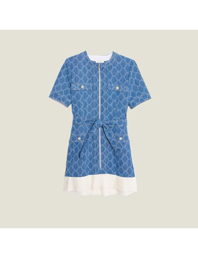 Robe manteau en denim jacquard