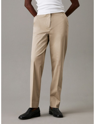 PANTALONS EN COTON ÉLASTIQUE SLIM TAPERED