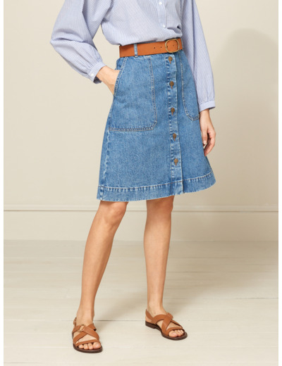 JUPE DENIM BOUTON