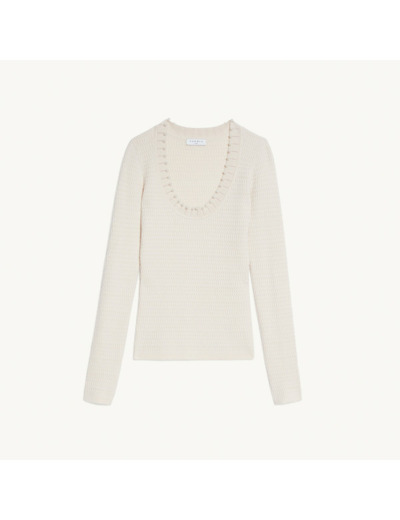 Pull à encolure perlée