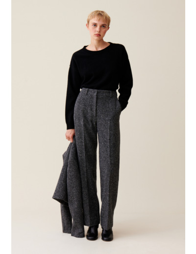 Pantalon tailleur laine gris