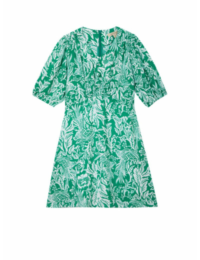 ชุดเดรสเด็กผู้หญิงแขนสั้นพิมพ์ลาย