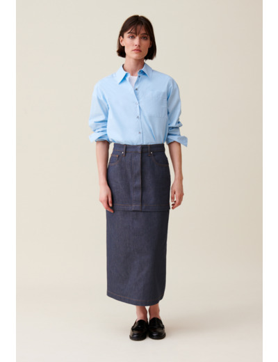 Jupe denim zippée modulable