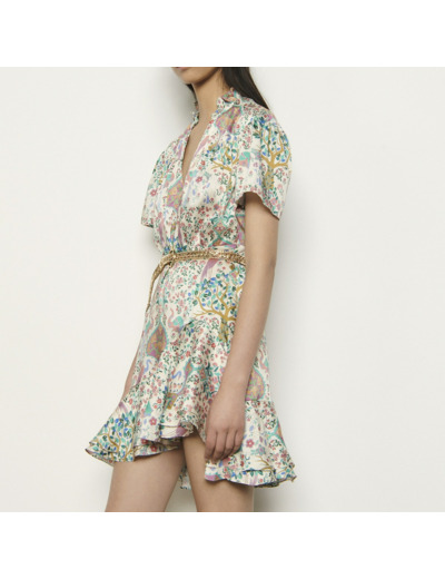 Robe courte imprimée à volants