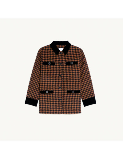 Veste en laine à carreaux