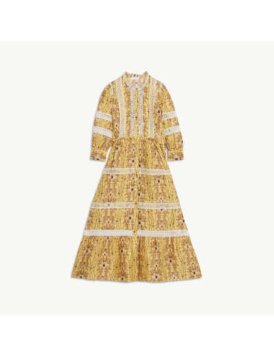 Robe longue imprimée et jeu de galons