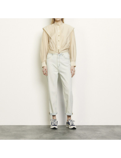 Chemise courte à col mandarin