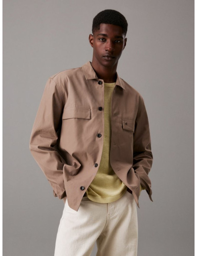 CHEMISE OVERSHIRT EN MELANGE COTON BOXY