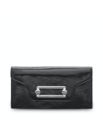 Clic de Lancel - Portefeuille slim rabat - Grand modèle - Noir