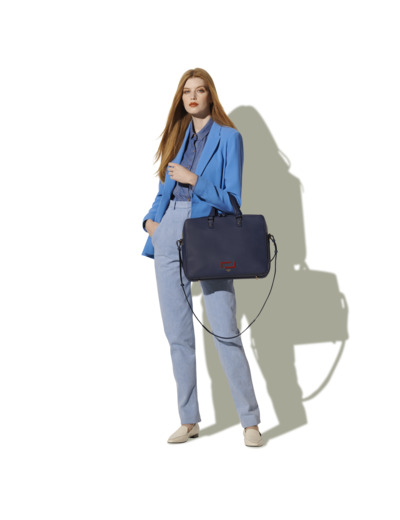 Pia de Lancel - Porte-documents zippé - Grand modèle - Bleu Petrole