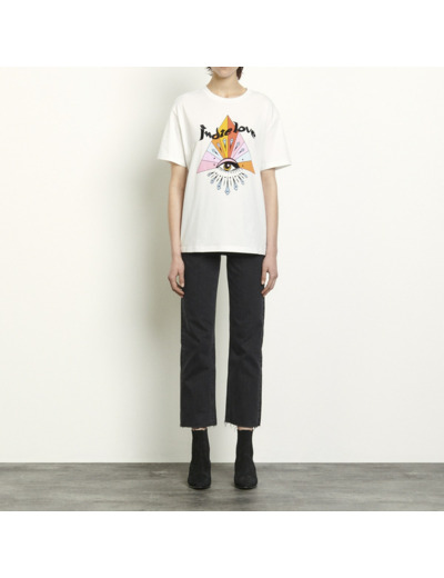 T-shirt à motifs et broderies